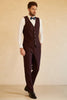Load image into Gallery viewer, Peak Lapel Single Button Burgund menn Wedding Suit