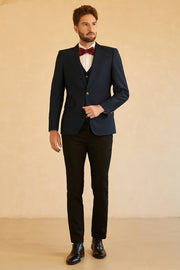 Peak Lapel Navy Bryllup menn Suit