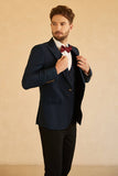 Peak Lapel Navy Bryllup menn Suit