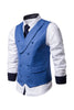 Load image into Gallery viewer, Shawl Neck Blue Double Breasted menns vest