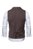 Load image into Gallery viewer, Lapel krage dobbel breasted kaffe stripet menns vest