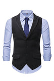 Peak Lapel Single Breasted Woolen menn vest