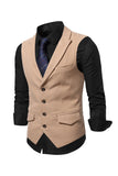 Peak Lapel Single Breasted Woolen menn vest