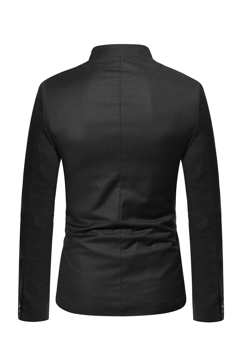 Load image into Gallery viewer, Brown Stand Collar Single Breasted menn Blazer