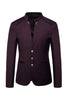 Load image into Gallery viewer, Navy Stand Collar Single Breasted Menn Blazer