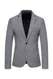 Khaki rutete enknapps blazer for menn