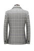 Load image into Gallery viewer, Grey Gingham Notched Lapel menn Blazer