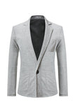 Grey Strikket Notched Lapel menn Blazer