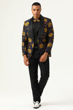 Gul Flower Shawl Lapel Jacquard menn Prom Blazer