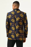 Gul Flower Shawl Lapel Jacquard menn Prom Blazer