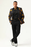 Gul Flower Shawl Lapel Jacquard menn Prom Blazer