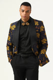 Gul Flower Shawl Lapel Jacquard menn Prom Blazer