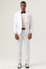 Load image into Gallery viewer, Hvit Jacquard Shawl Lapel 2 Piece menn Prom Suits