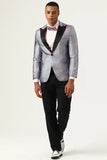 Glitter Grey Peak Lapel Menn Prom Blazer