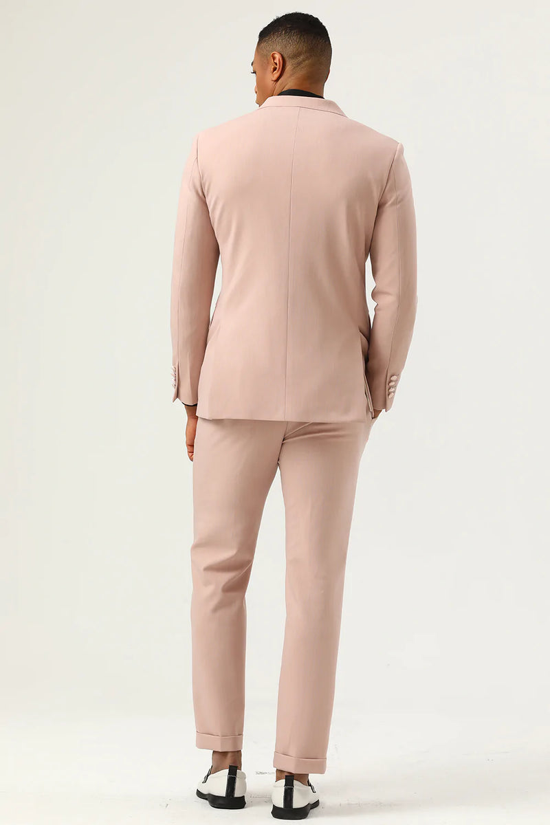Load image into Gallery viewer, Pink Peak Lapel Double Breasted 2 Piece menn Prom Suits