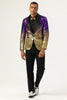 Load image into Gallery viewer, Sparkly Purple og Golden Sequins menn Prom Blazer