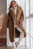 Load image into Gallery viewer, Brown Notched Lapel Long Teddy Wool frakk