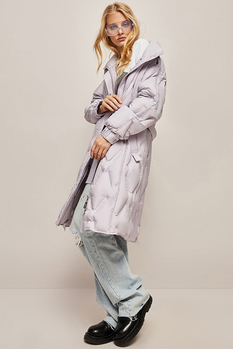 Load image into Gallery viewer, Slim Fit Long Lapel White Duck Down Jacket