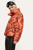 Stand-Up Collar Ink maleri Warm White Duck Down Jacket