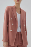 Svart Double Breasted Peak Lapel Kvinner Party Blazer