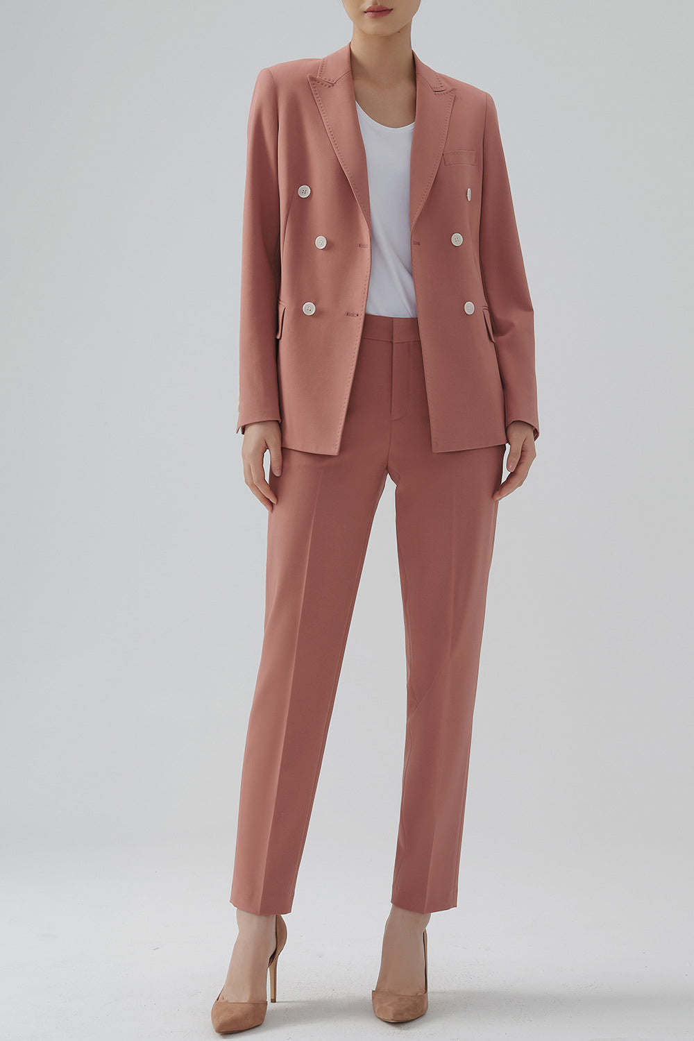 Svart Double Breasted Peak Lapel Kvinner Party Blazer
