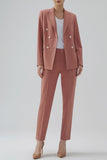 Svart Double Breasted Peak Lapel Kvinner Party Blazer
