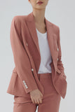 Svart Double Breasted Peak Lapel Kvinner Party Blazer