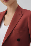 Svart Double Breasted Peak Lapel Kvinner Party Blazer