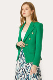 Grønn Double Breasted Peak Lapel Women Prom Blazer