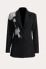 Load image into Gallery viewer, Sparkly Black Beaded Hakket Lapel Women Prom Blazer