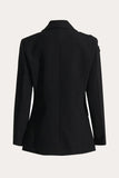 Sparkly Black Beaded Hakket Lapel Women Prom Blazer