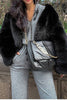 Load image into Gallery viewer, Black Shawl Lapel Faux Fur Beskåret Fluffy Coat