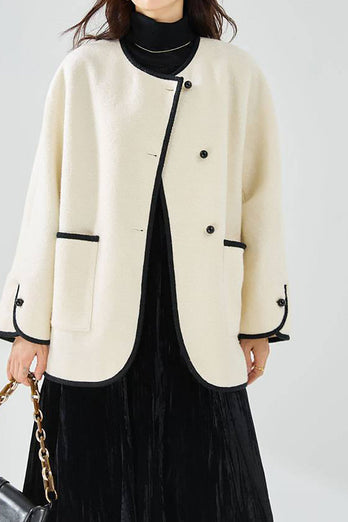 Black Faux Fur Open Front Oversized Women Coat