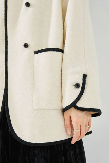 Black Faux Fur Open Front Oversized Women Coat