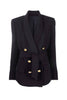 Load image into Gallery viewer, Black Shawl Lapel Double Breasted Women Blazer med belte