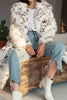 Load image into Gallery viewer, Hvit trykt åpen front Long Faux Fur Women Coat