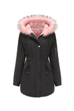 Army Green Mid-Lengde hette Winter Warm Plus Fleece Coat