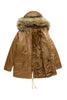 Load image into Gallery viewer, Army Green Fur krage Drawstring Midje Fortykket Mid Coat