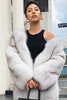 Load image into Gallery viewer, Hvit Oversized Open Front Faux Fur Women Coat
