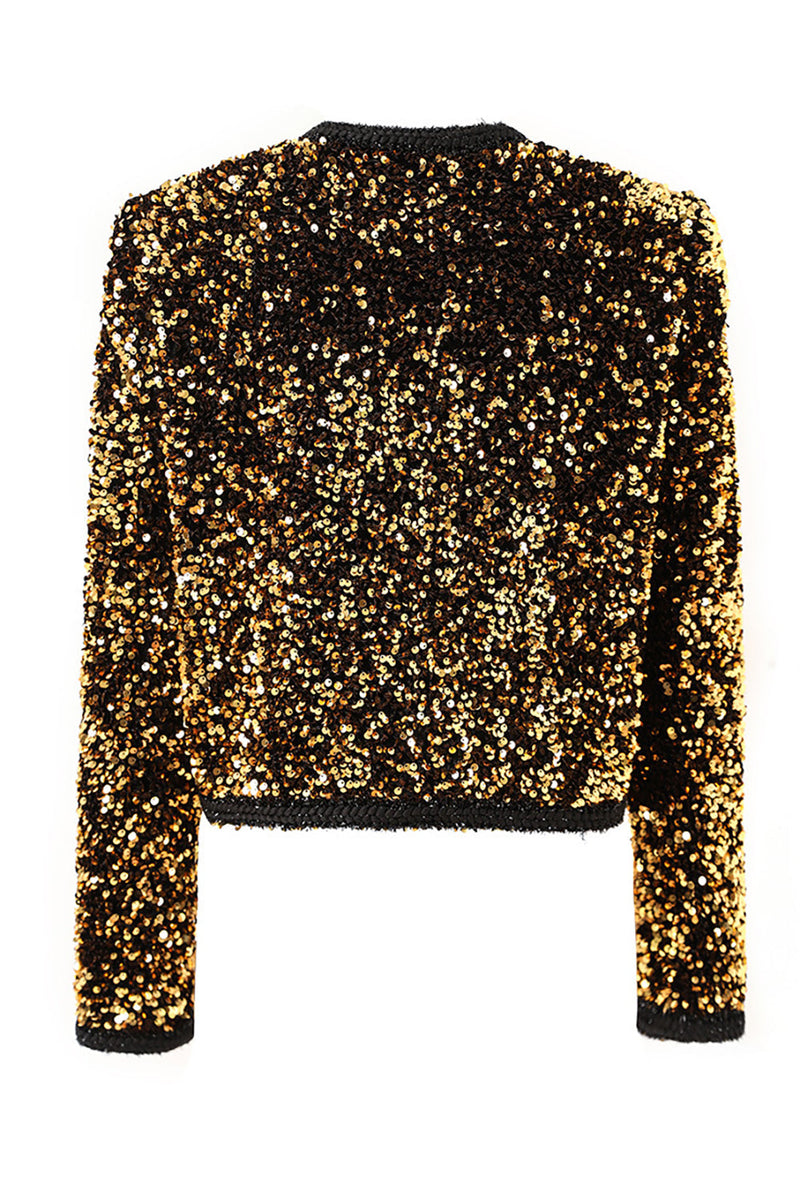 Load image into Gallery viewer, Glitrende Golden Sequins Women Party Blazer
