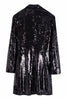Load image into Gallery viewer, Sparkly Black Sequins Wrap Blazer Dress