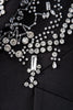 Load image into Gallery viewer, Glitter Black Peak Lapel Beaded Women Prom Blazer med fjær