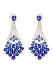 Royal Blue Rhinestone Stud øredobber