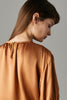 Load image into Gallery viewer, Brun overdimensjonert silke kvinner bluse