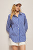 Load image into Gallery viewer, Blå Oversized Kvinner Poplin skjorte