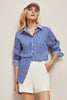 Load image into Gallery viewer, Blå Oversized Kvinner Poplin skjorte