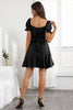 Load image into Gallery viewer, Av skulderen A-linje liten svart kjole