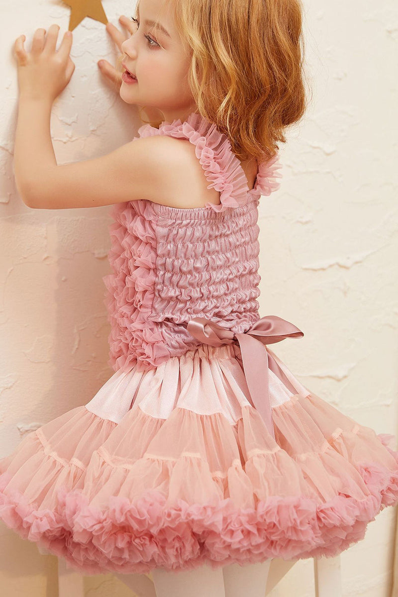Load image into Gallery viewer, Rosa Ruffled Tutu Girl Skirt med Bowknot