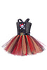 Load image into Gallery viewer, Black Skull Trykt Tylle Girl Halloween kjole