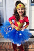Load image into Gallery viewer, Rød og blå Star Tylle Girl Halloween kjole